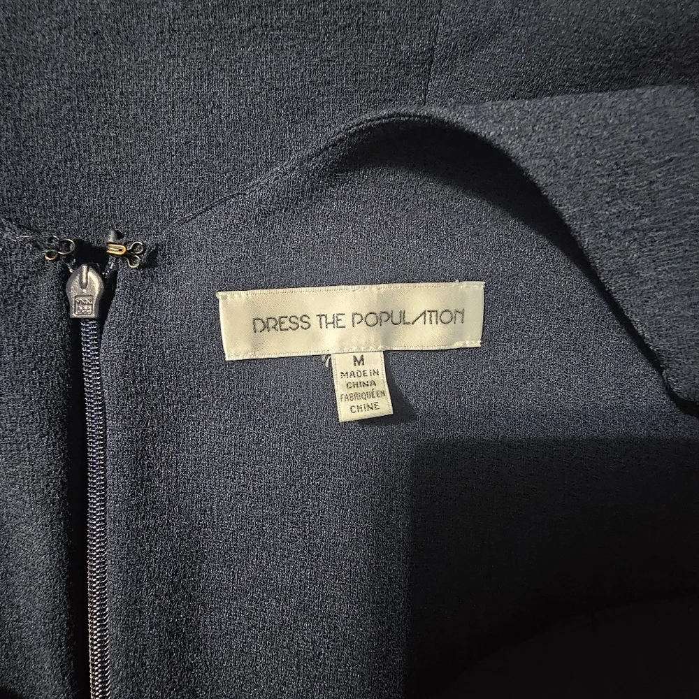 Dress the Population “Iris” Crepe Maxi Gown – Navy Blue, Size M - Picture 4 of 8